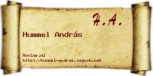 Hummel András névjegykártya